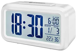 Часы настольные Bresser MyTime Duo LCD, белые, изображение 1