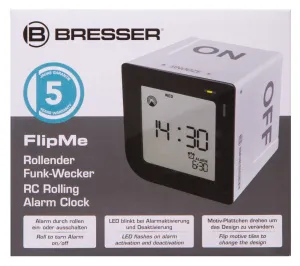 Часы настольные Bresser FlipMe Alarm Clock, серебристые, изображение 16