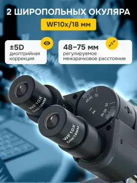 Микроскоп Levenhuk 400B, бинокулярный, изображение 11