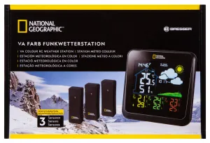 Метеостанция Bresser National Geographic VA с цветным дисплеем и тремя черными датчиками, изображение 15