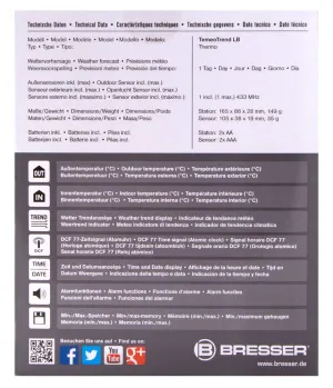 Метеостанция Bresser TemeoTrend LB с радиоуправлением, изображение 12